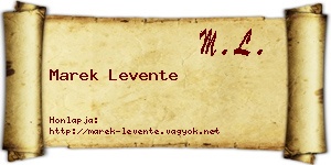 Marek Levente névjegykártya